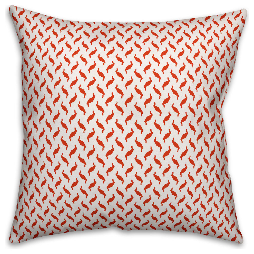 Red Zig Zag Pattern Throw Pillow, 16"x16"