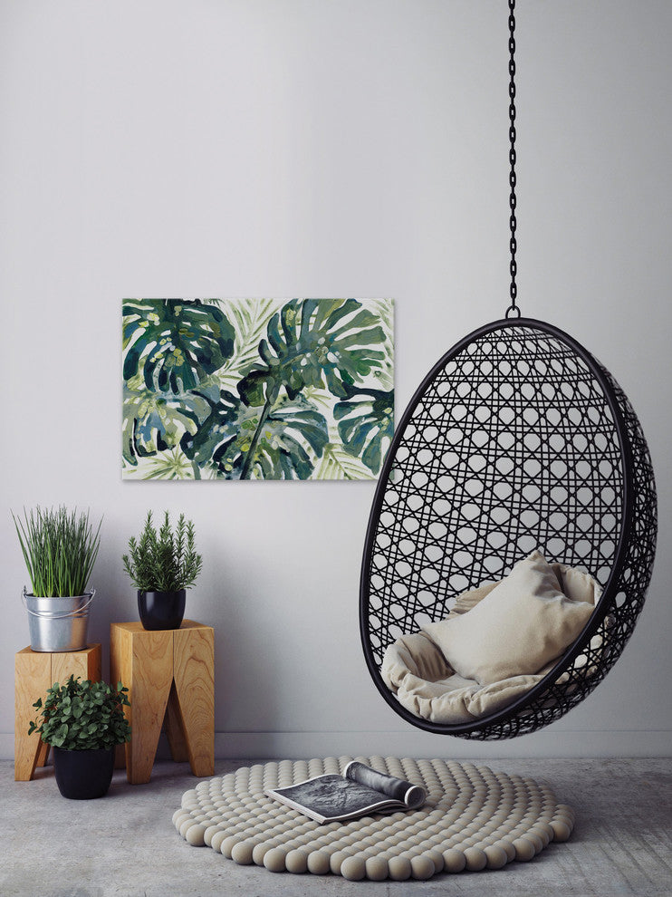 "Green Leaf III" Painting Print on Wrapped Canvas, 60"x40"