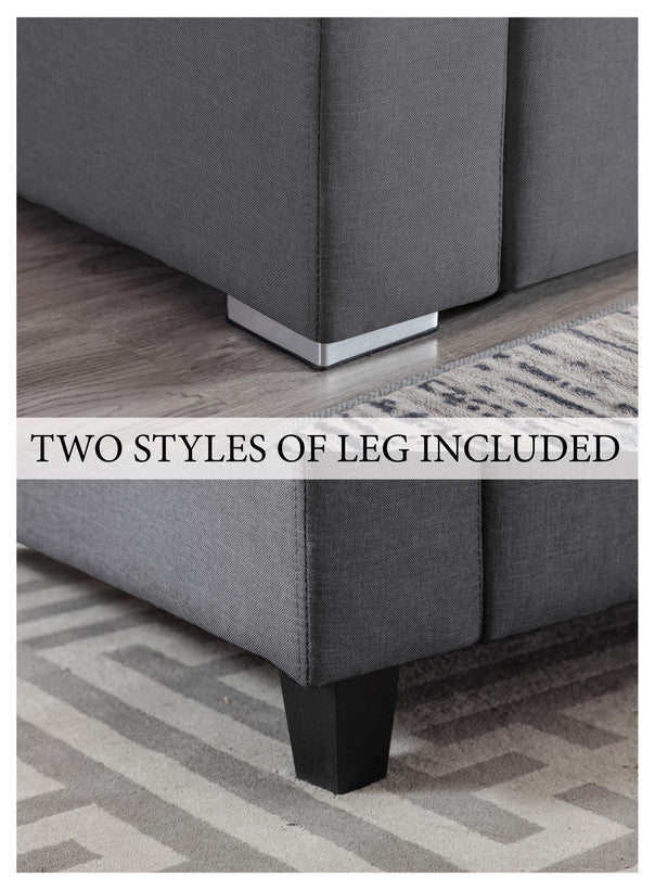 Nolan Gray Linen 7Pc Reversible Sectional Sofa, Storage Console Table, 89425-17B