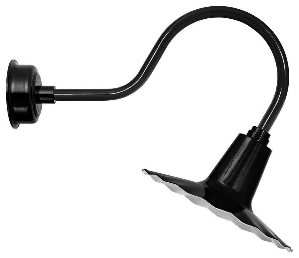 20" Iris LED Barn Light With Modern Arm, Black
