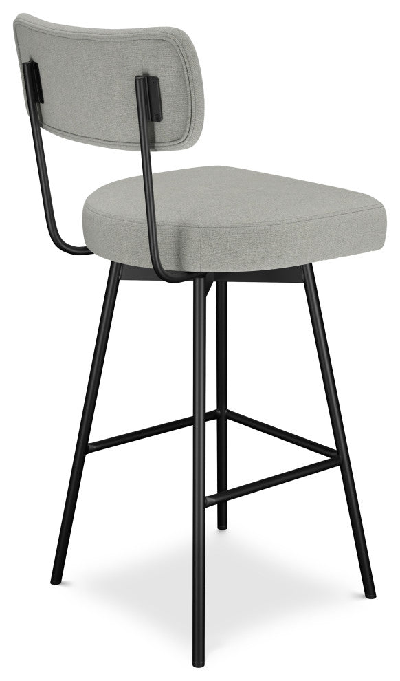 Giselle Swivel Bar Stool, Set of 2, Light Gray