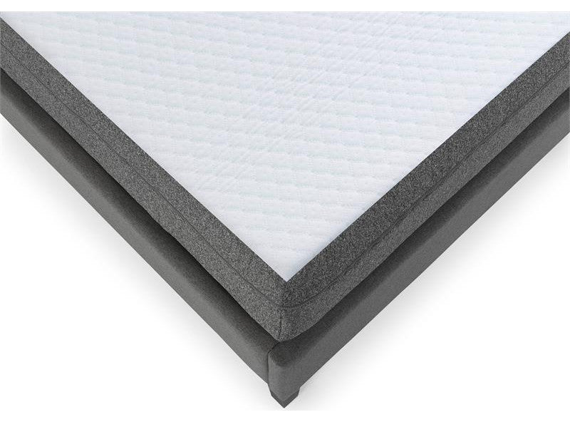 Pemberly Row Modern Fabric/Metal Queen Foam Mattress & 2 Adjustable Bed in White
