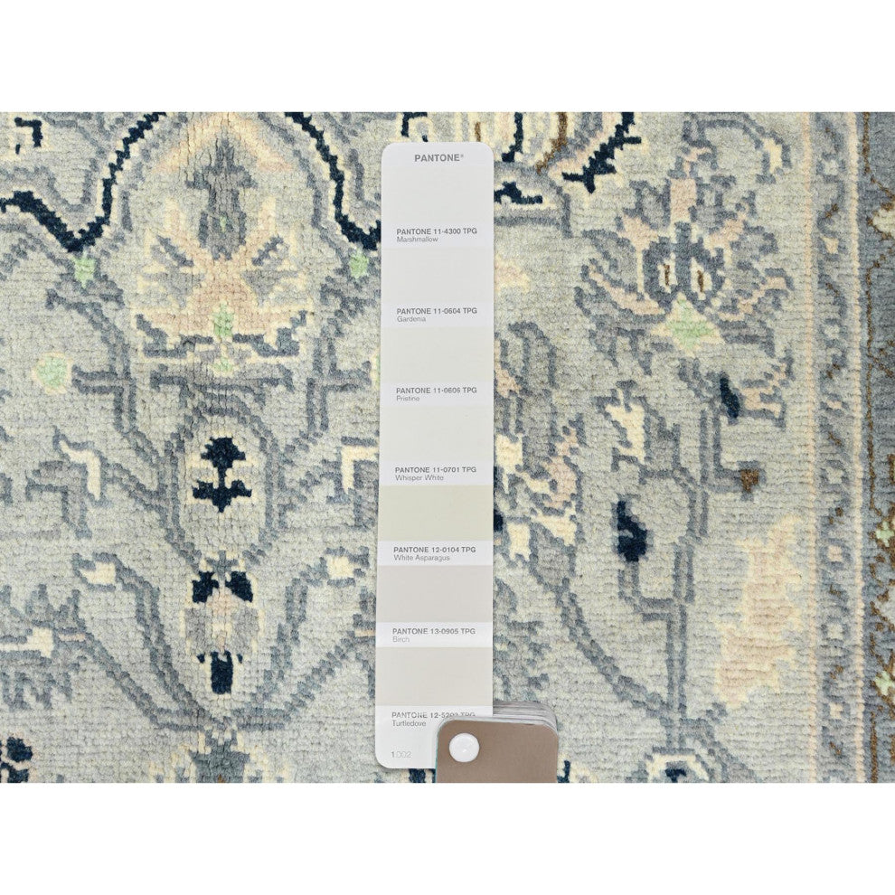 Beige Afghan Peshawar Heriz Wool Hand Knotted Oriental Rug, 2'10"x4'10"