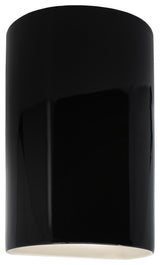 Ambiance, Small Cylinder, Open Top & Bottom Wall Sconce, Gloss Black