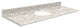Quartz 61"x22" Vanity Top, 8" Contour, Almond Delite, White Bowl