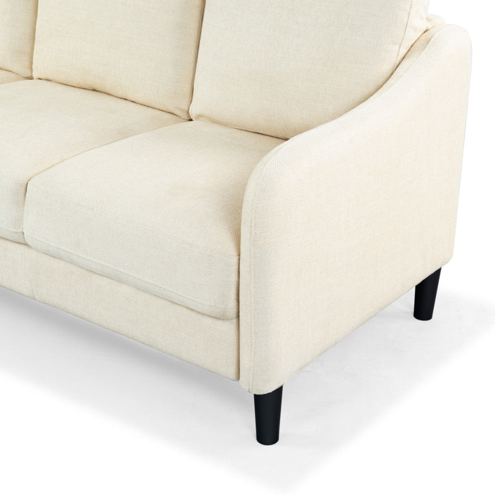Safavieh Couture Edalynn Modern 3 Seater Sofa, Creme
