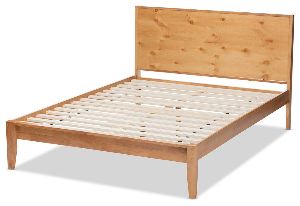 Marana Natural Oak and Pine Wood King Platform Bed