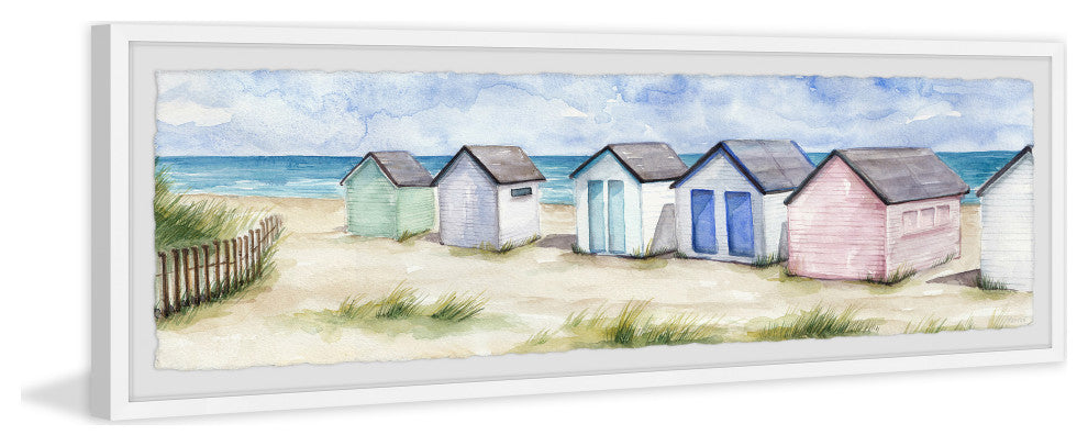 "Lead Me to the Beach" Framed Painting Print, 30x10
