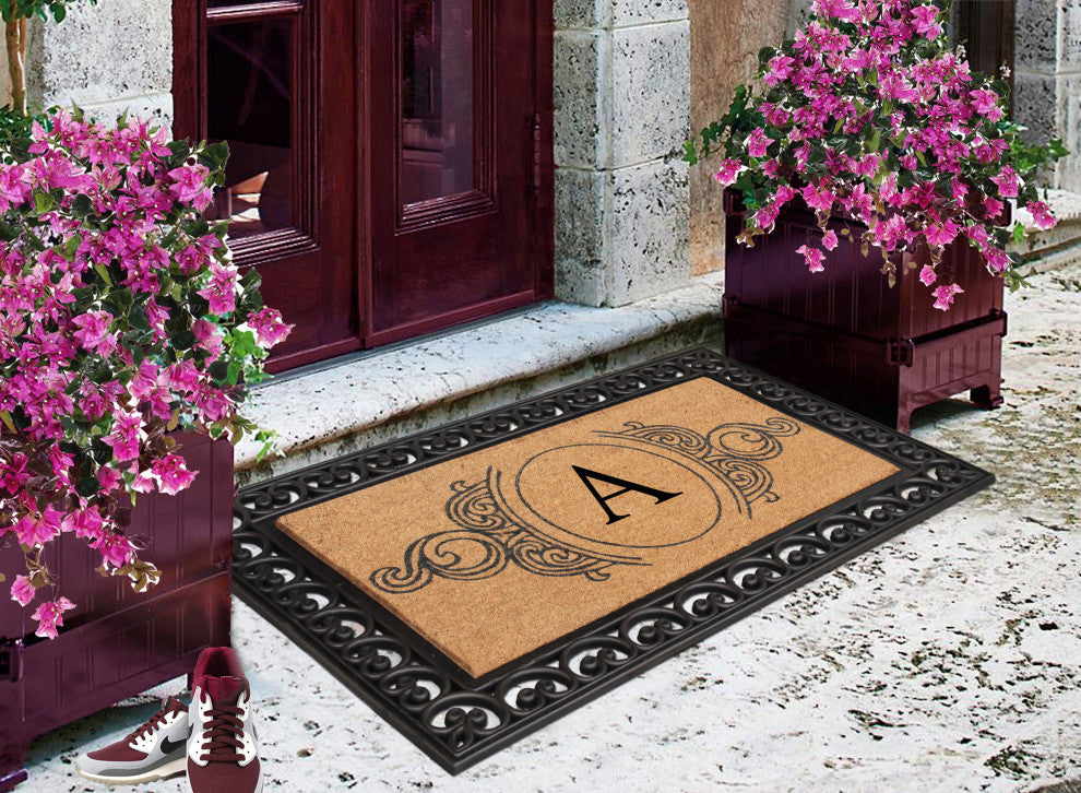 A1HC Heavy Duty Single/Double Rectangle Doormat Black/Beige, 30"x48", A