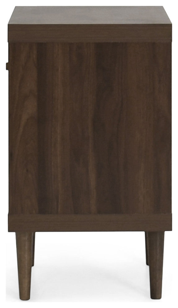 Farhart Faux Wood Single-Drawer Nightstand, Walnut/White, Single