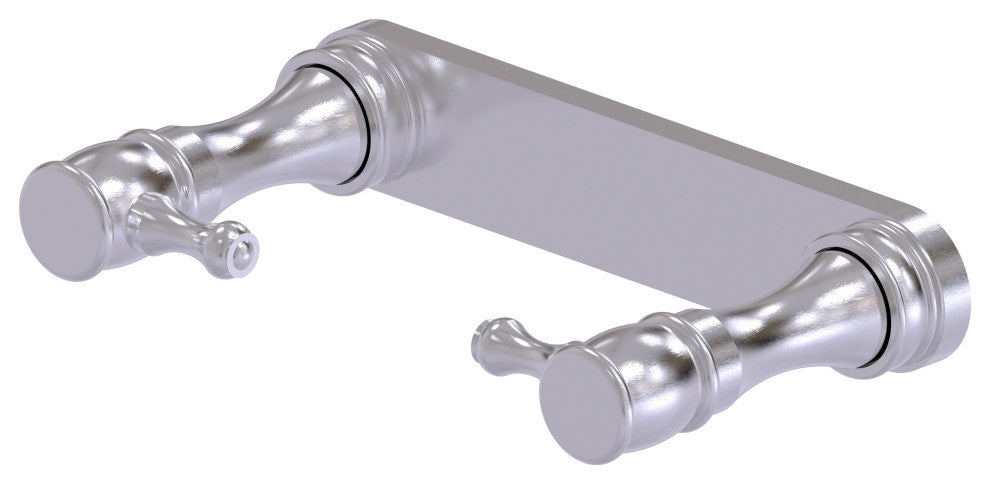 Traditional Style Rollerless Toilet Tissue Holder, Satin Chrome