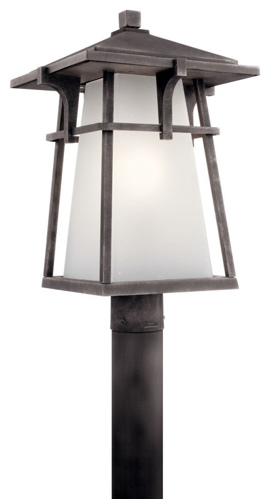 Kichler Beckett 1 Light Outdoor Post Lantern in Weathered Zinc