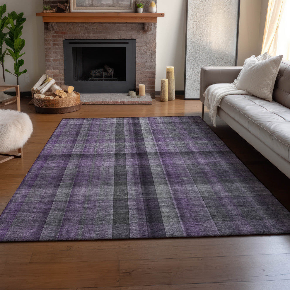 Premium Machine Washable Mayfield AMF548 Purple 3' x 5' Rug