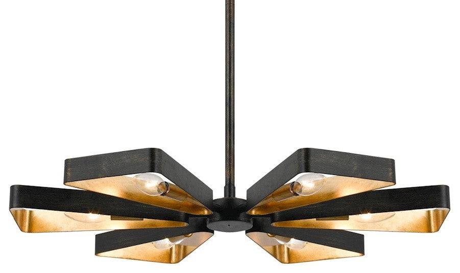 Luna 6-Light Bronze and Gold Chandelier