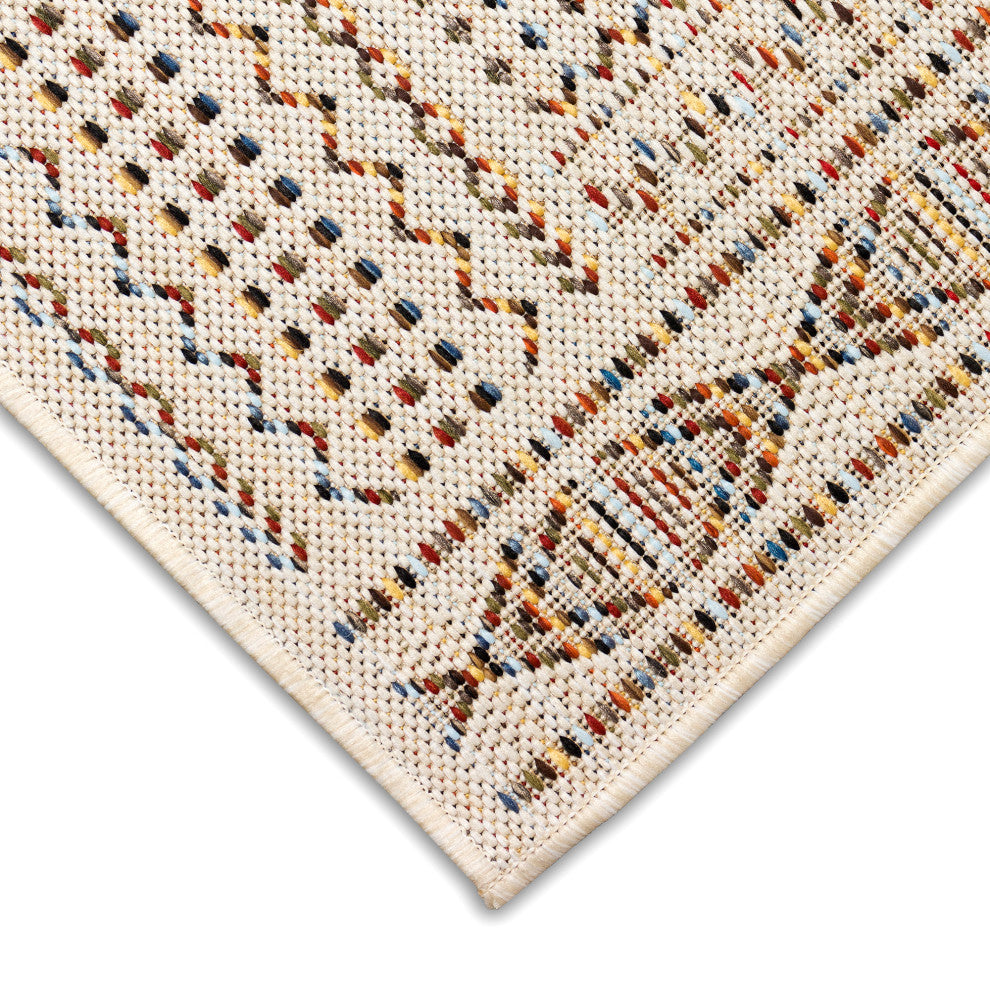 Avena Panel Stripe Indoor/Outdoor Rug Ivory 1'11"x7'6"