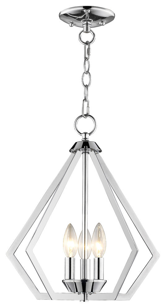 Prism 3-Light Mini Chandelier/Ceiling Mount, Polished Chrome