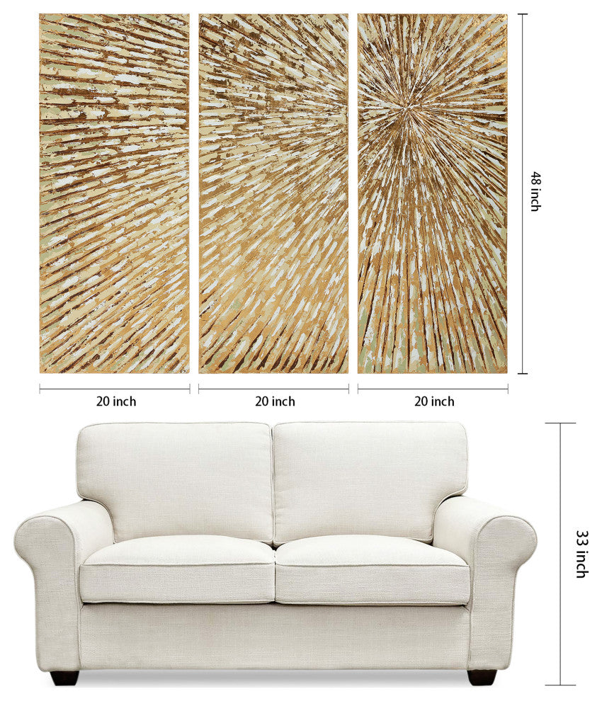 Sunshine Abstract Wall Art Textured Metallic Hand Painted by Martin Edwards, Mar-2253-4820-3