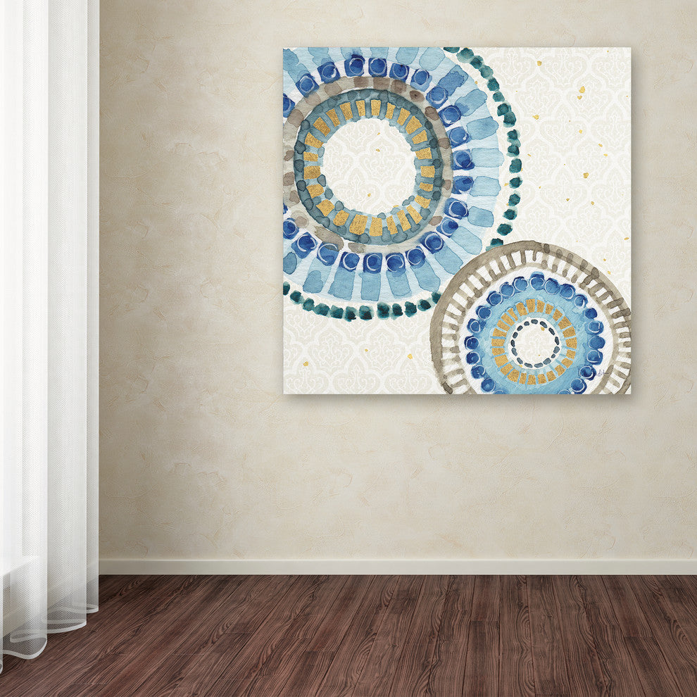 Lisa Audit 'Indigold XVI' Canvas Art, 14"x14"