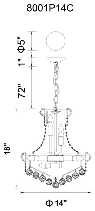 Empire 6 Light Chandelier With Gold Finish