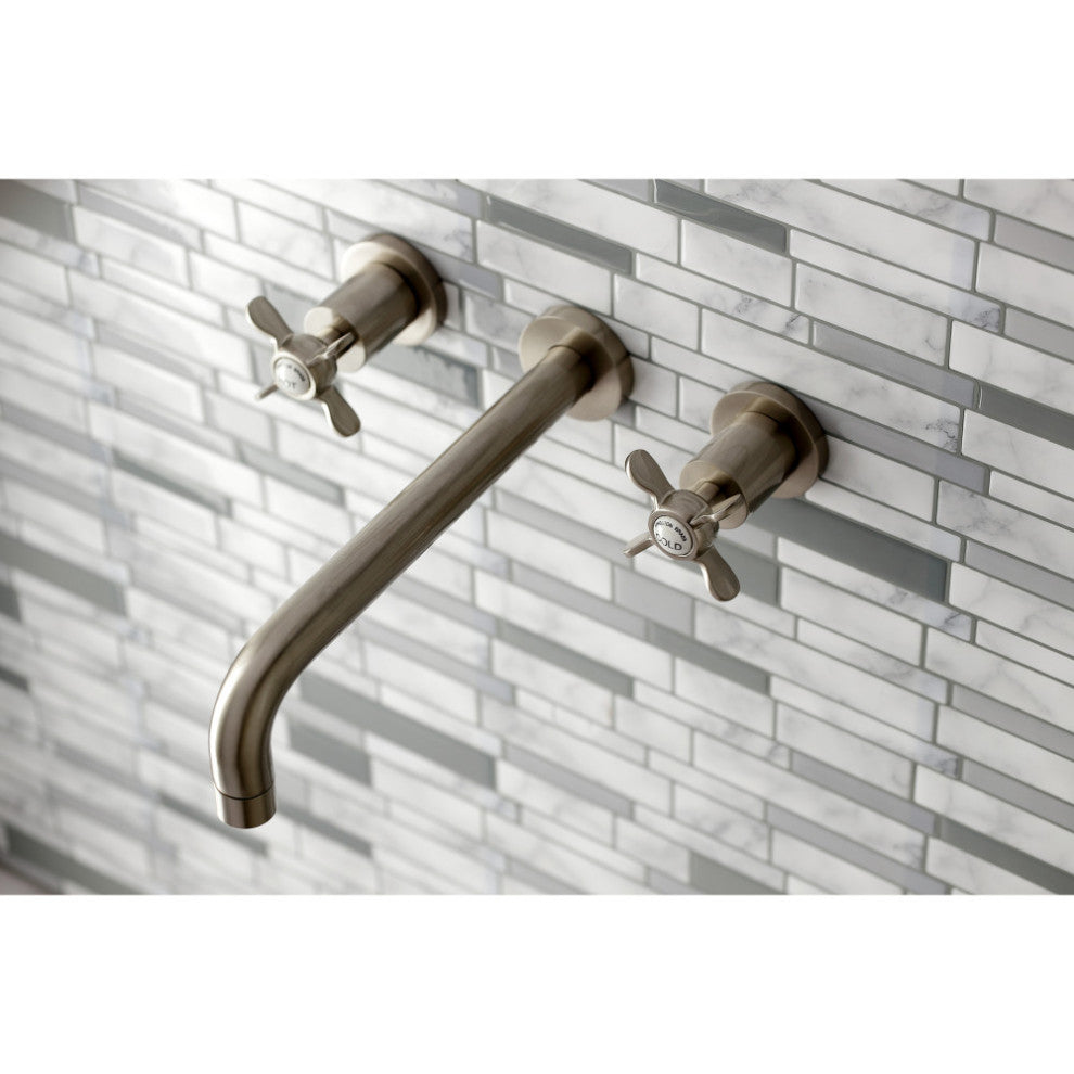 KS8028BEX Two-Handle Wall Mount Tub Faucet, Brushed Nickel
