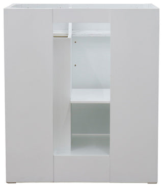31" Single Sink Vanity, White Finish With Gray Granite With Oval Sink