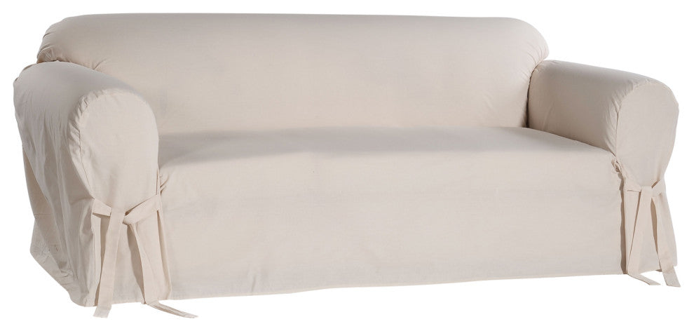Classic Slipcovers Cotton Duck 1-Piece Sofa Slipcover, Natural
