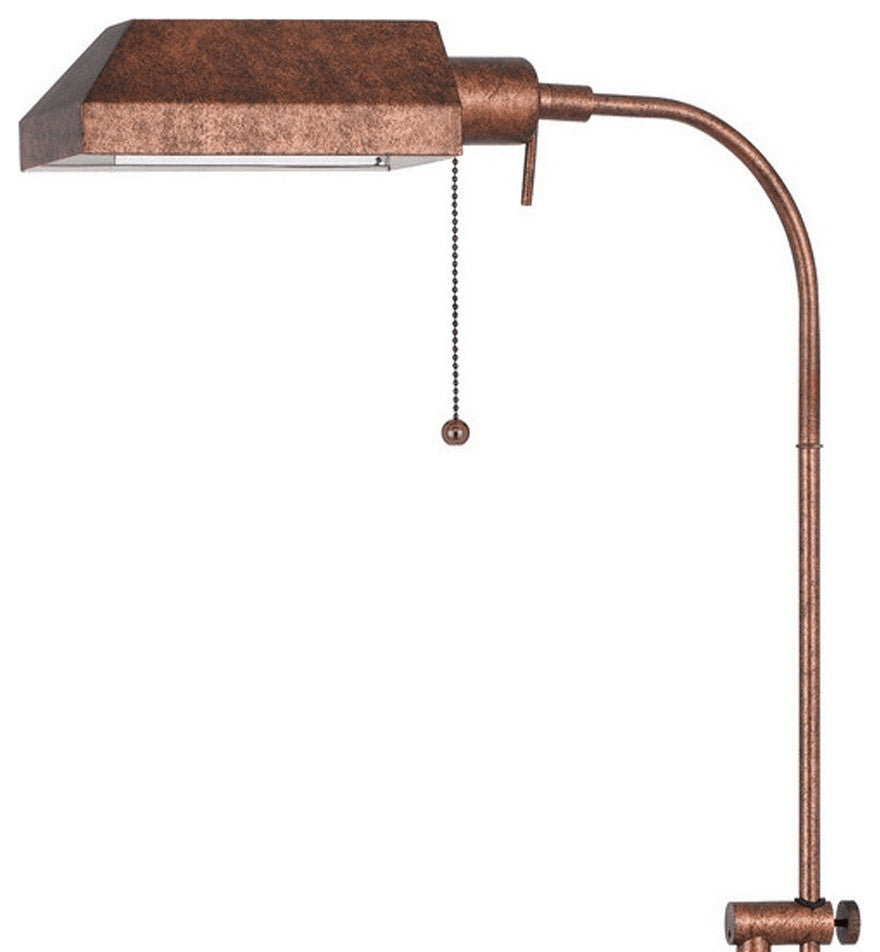 57" Rusted Adjustable Traditional Shaped Floor Lamp With Rust Square Shade