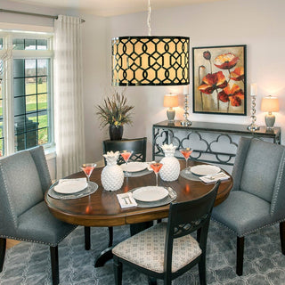 Libby Langdon for Jennings 24" Drum Chandelier, Polished Nickel