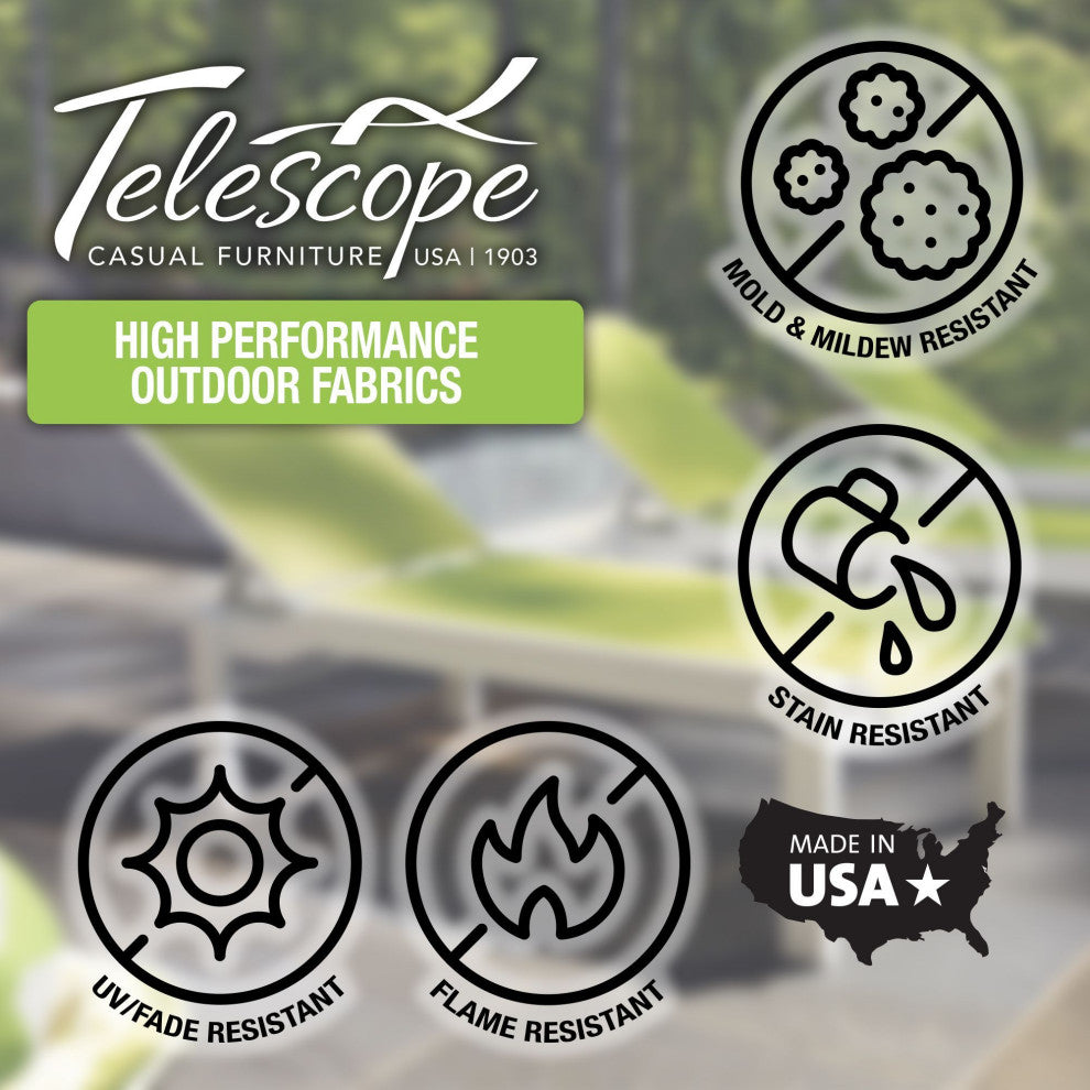Leeward Sling Stackable Outdoor Dining Chair, Mocha/Black