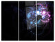 "Colorful Thorny Pattern in Dark" Digital Metal Wall Art, 3 Panels, 36"x28"