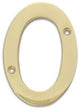 4" Brass Numeral, 0, Polished Brass