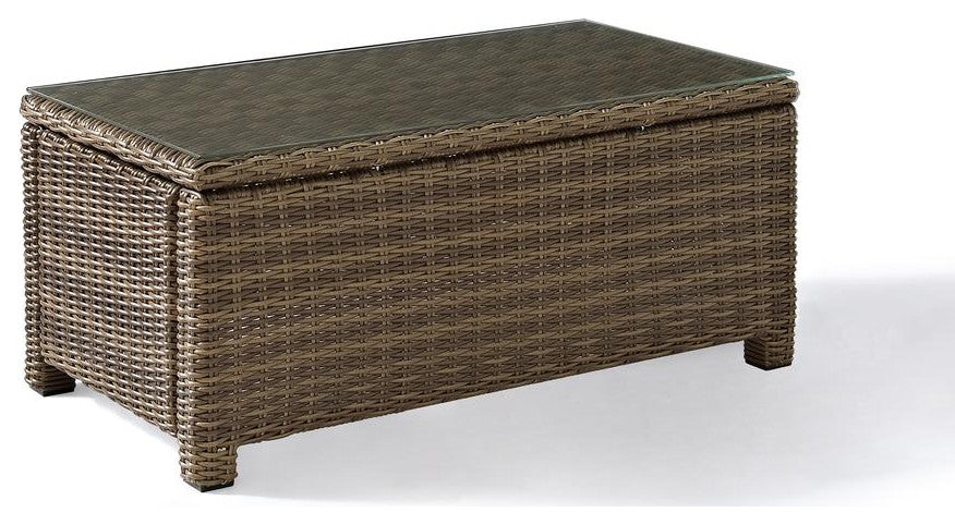 Bradenton 3Pc Outdoor Wicker Conversation Set Sand/Weathered Brown
