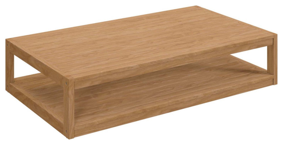 Lounge Chair ArmchairTable Set, Gray Natural, Teak Wood, Outdoor Garden