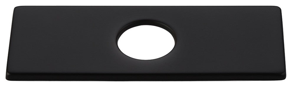 Square Escutcheon Plate Bathroom Vanity Sink Faucet Hole Cover Deck Plate, Matte Black