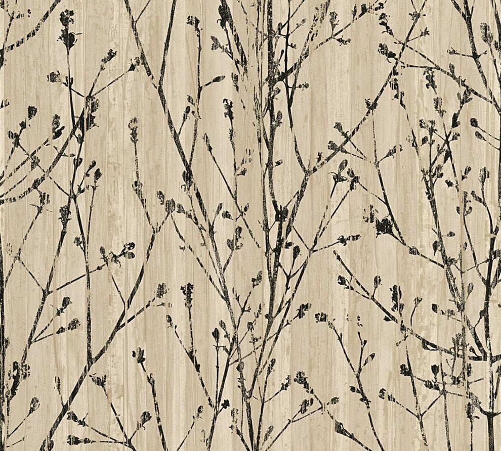 Borneo, Exotic Tropical Atmosphere Beige Wallpaper Roll,Nature Wall Decor
