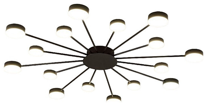 Buchs | Floral shaped LED Ceiling Chandelier, Black, 8 Heads