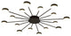 Buchs | Floral shaped LED Ceiling Chandelier, Black, 8 Heads