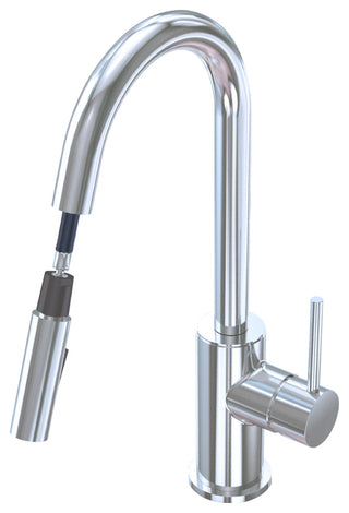 Motegi Single Handle Pull-Down Kitchen Faucet, Polished Chrome