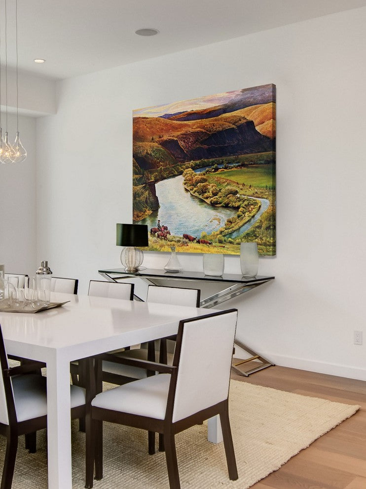 "Yakima River" Painting Print on Wrapped Canvas