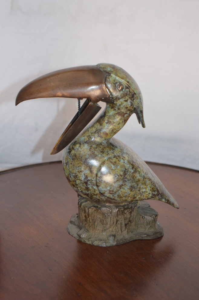 Toucan Bird Bronze Statue Fountain Small Size 10 L X 5 W X 10 H toucan-bird-bronze-statue-fountain-small-size-10-l-x-5-w-x-10-h