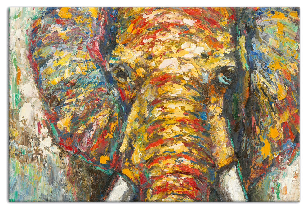 "Wise Elephant" Canvas Wall Art, 36"x24"