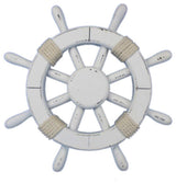 Rustic White Ship Wheel 12'', Beach Decor, Small Colorful Ship Wheel