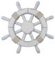 Rustic White Ship Wheel 12'', Beach Decor, Small Colorful Ship Wheel