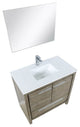 Lafarre Contemporary 36" Rustic Acacia Bathroom Vanity Set, Labaro Brushed Nicke