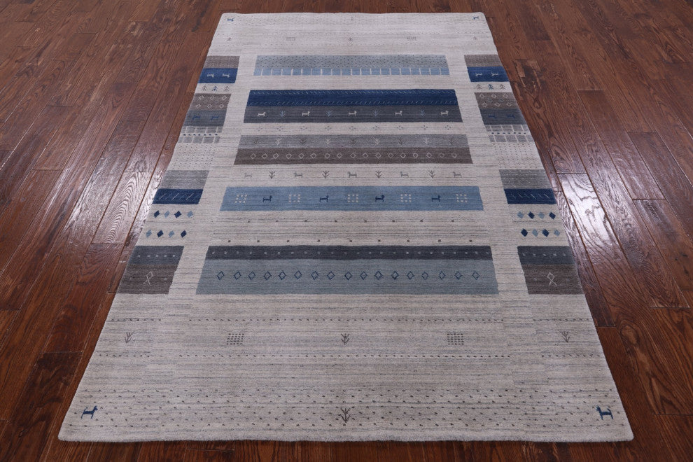 Handmade Tribal Persian Gabbeh Rug 5' 0" X 8' 0" Q10539