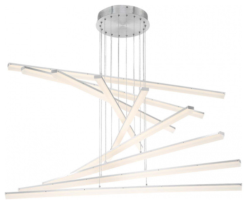 Stack 3 Light LED Linear Pendant 3000K, Brushed Aluminum, Brushed Aluminum, 9 Li