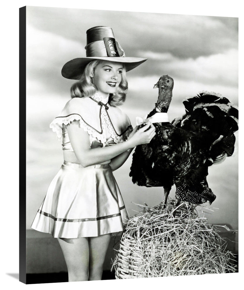 "Doris Day with a Thanksgiving Turkey" Canvas by Hollywood Photo Archive, 29x36"
