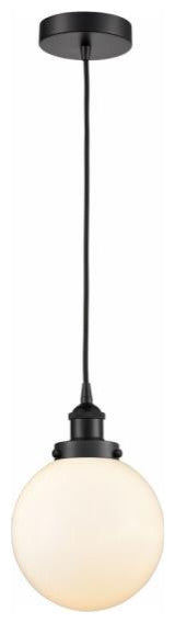 Innovations 616-1PH-BK-G201-8 1-Light Mini Pendant, Matte Black