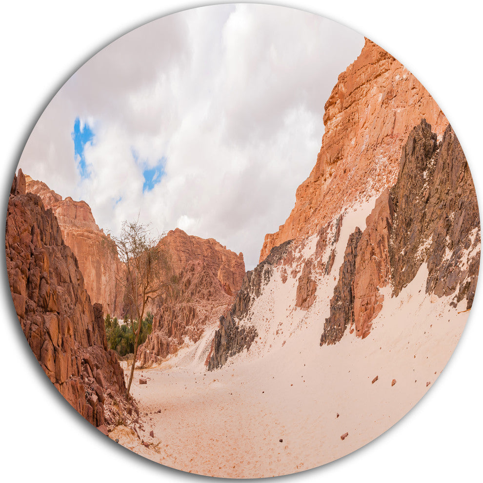 Fantastic Panorama Of White Canyon, Disc Metal Wall Art Landscape, 11"
