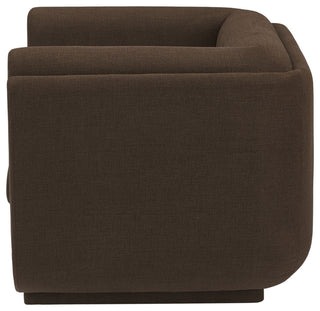 Kimora Linen Textured Fabric Upholstered Chair, Brown